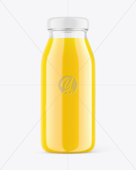 Glass Bottle with Orange Juice Mockup