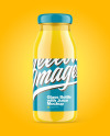 Glass Bottle with Orange Juice Mockup