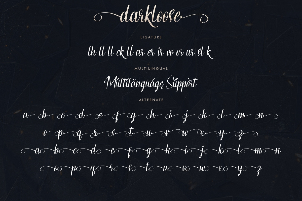 Darkloose Calligraphy Font Darkloose Calligraphy Font