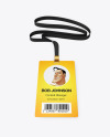 Lanyard w/ Plastic ID Card Mockup