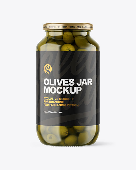 Clear Glass Jar with Olives Mockup Clear Glass Jar with Olives Mockup
