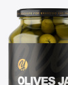 Clear Glass Jar with Olives Mockup Clear Glass Jar with Olives Mockup