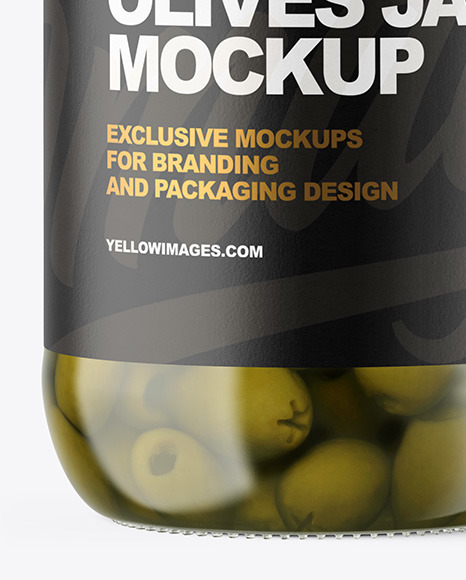 Clear Glass Jar with Olives Mockup Clear Glass Jar with Olives Mockup