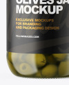 Clear Glass Jar with Olives Mockup Clear Glass Jar with Olives Mockup