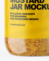 Clear Glass Jar with Wholegrain Mustard Mockup Clear Glass Jar with Wholegrain Mustard Mockup
