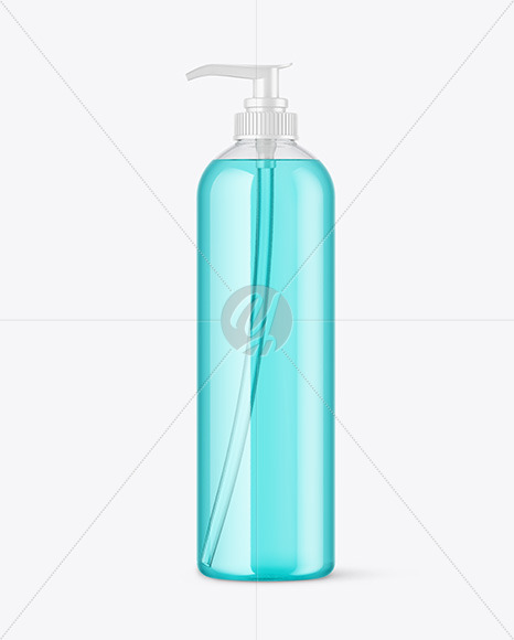 Color Liquid Cosmetic Bottle w/ Pump Mockup