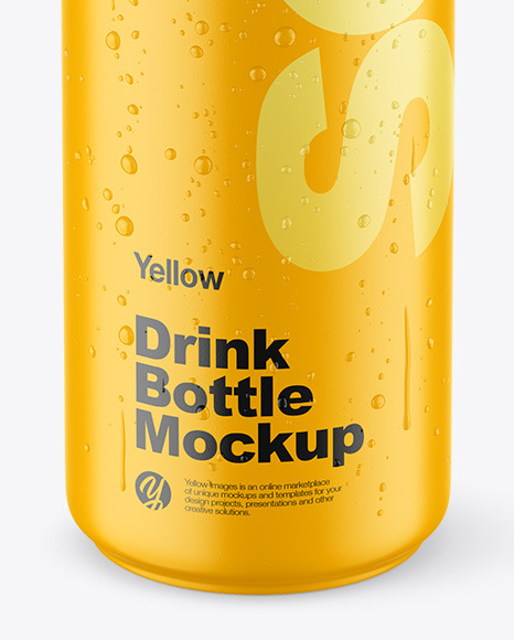 Matte Drink Bottle w/ Drops Mockup