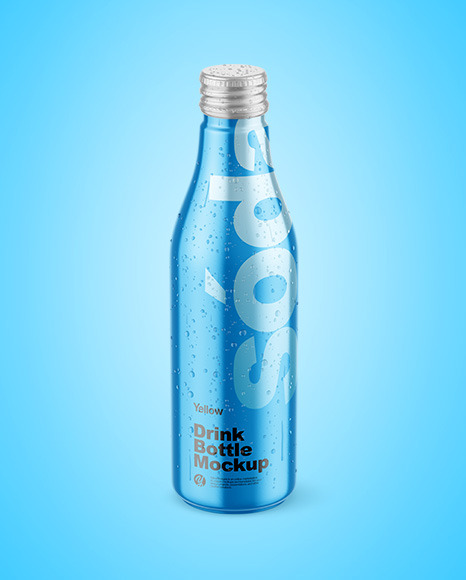 Metallic Drink Bottle w/ Drops Mockup