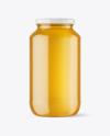 Clear Glass Jar with Honey Mockup