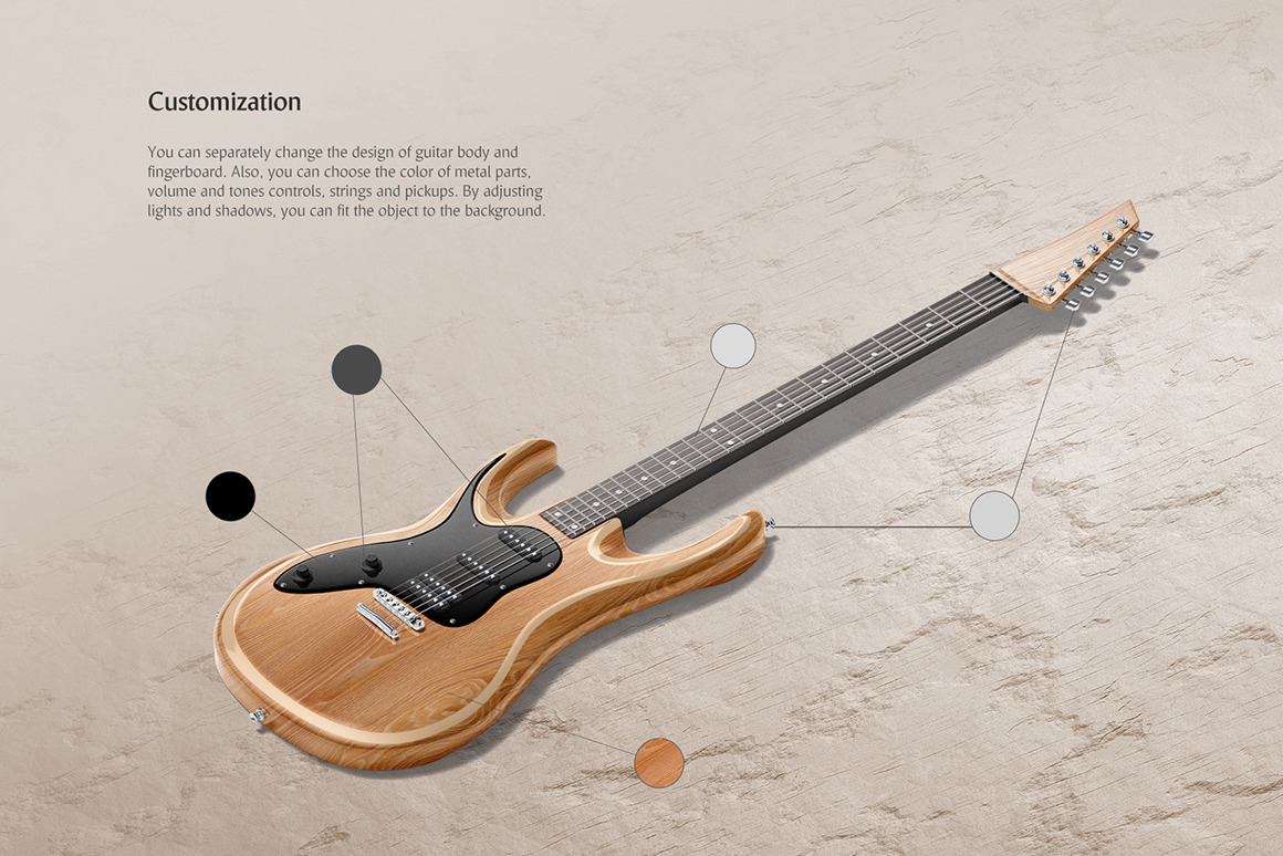 Electric Guitar Mockups Set Electric Guitar Mockups Set