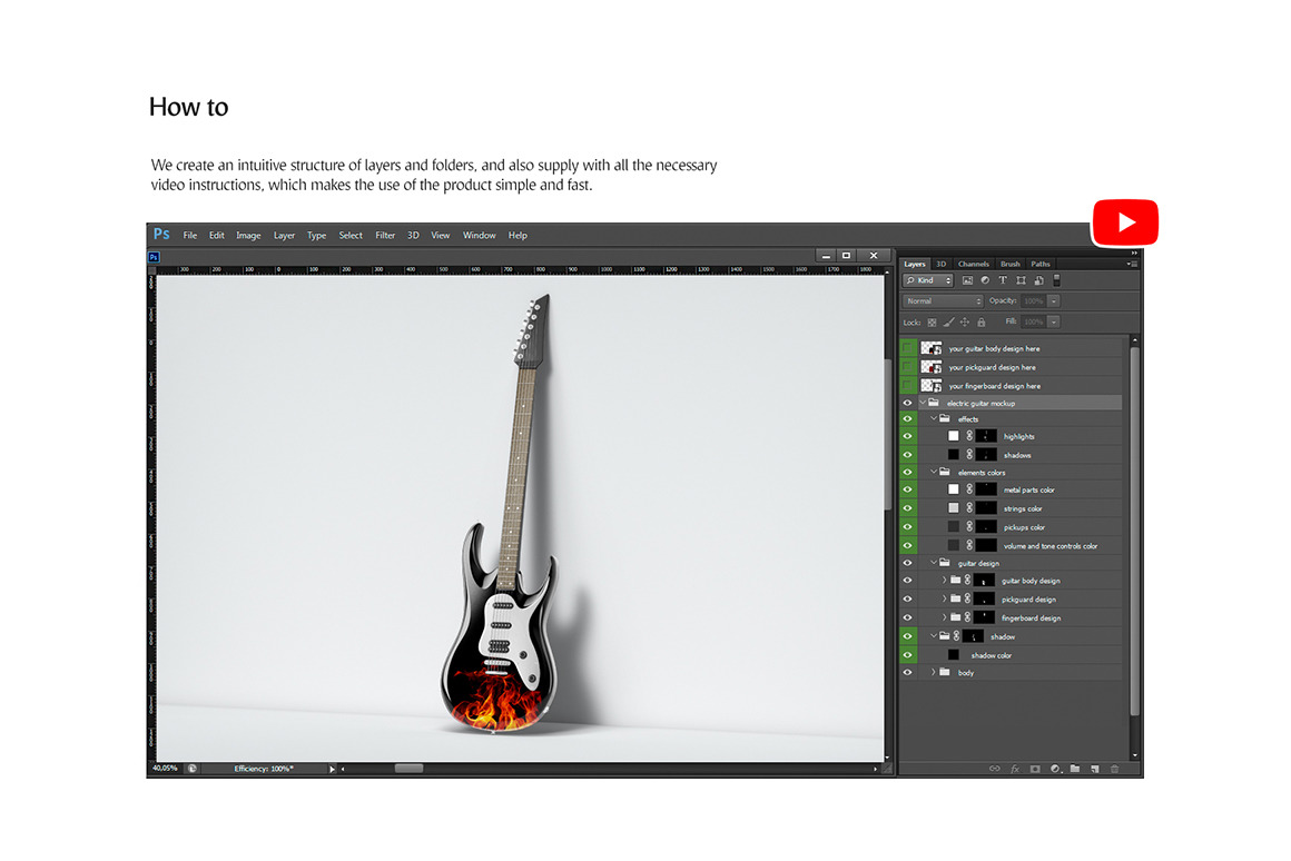 Electric Guitar Mockups Set Electric Guitar Mockups Set