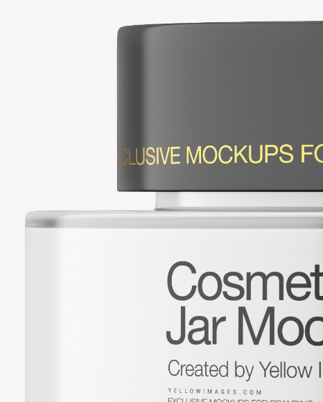 Clear Glass Cosmetic Jar Mockup