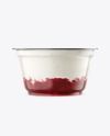 Plastic Cup w/ Yogurt and Cherry Jam