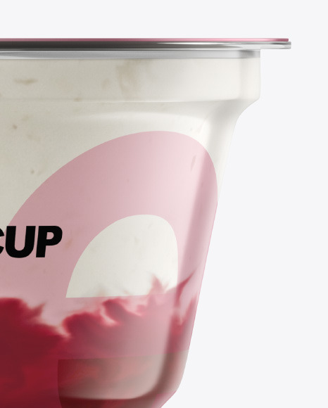 Plastic Cup w/ Yogurt and Cherry Jam