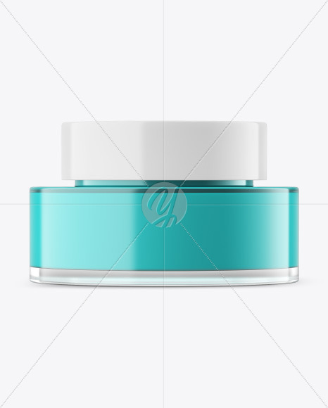 Clear Glass Cosmetic Jar Mockup