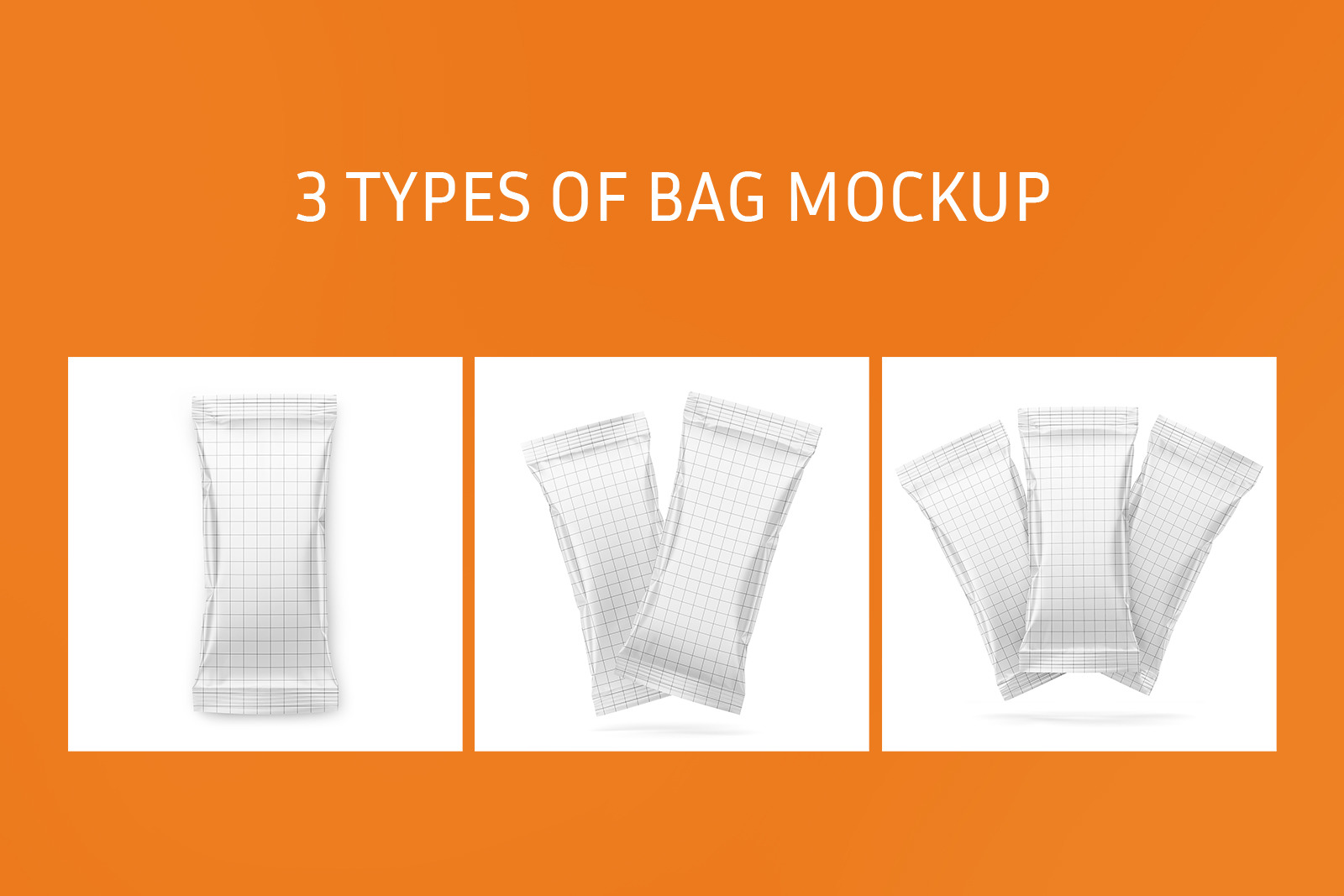 Snack bag mockup set