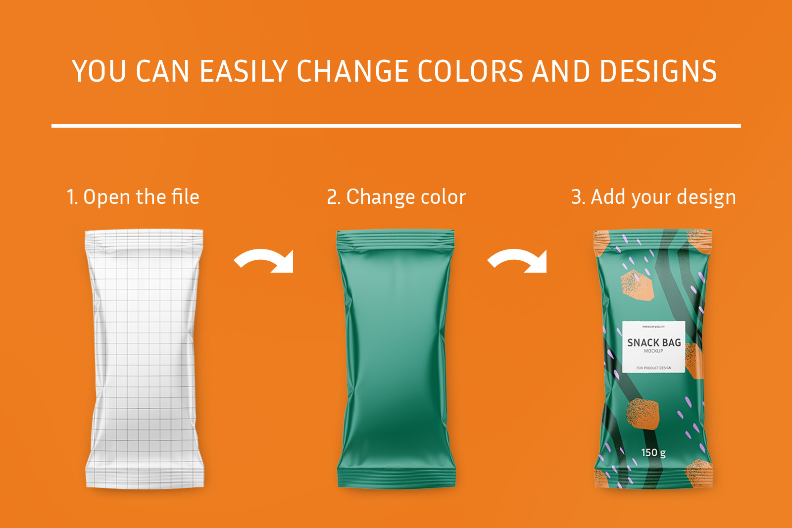 Snack bag mockup set Snack bag mockup set