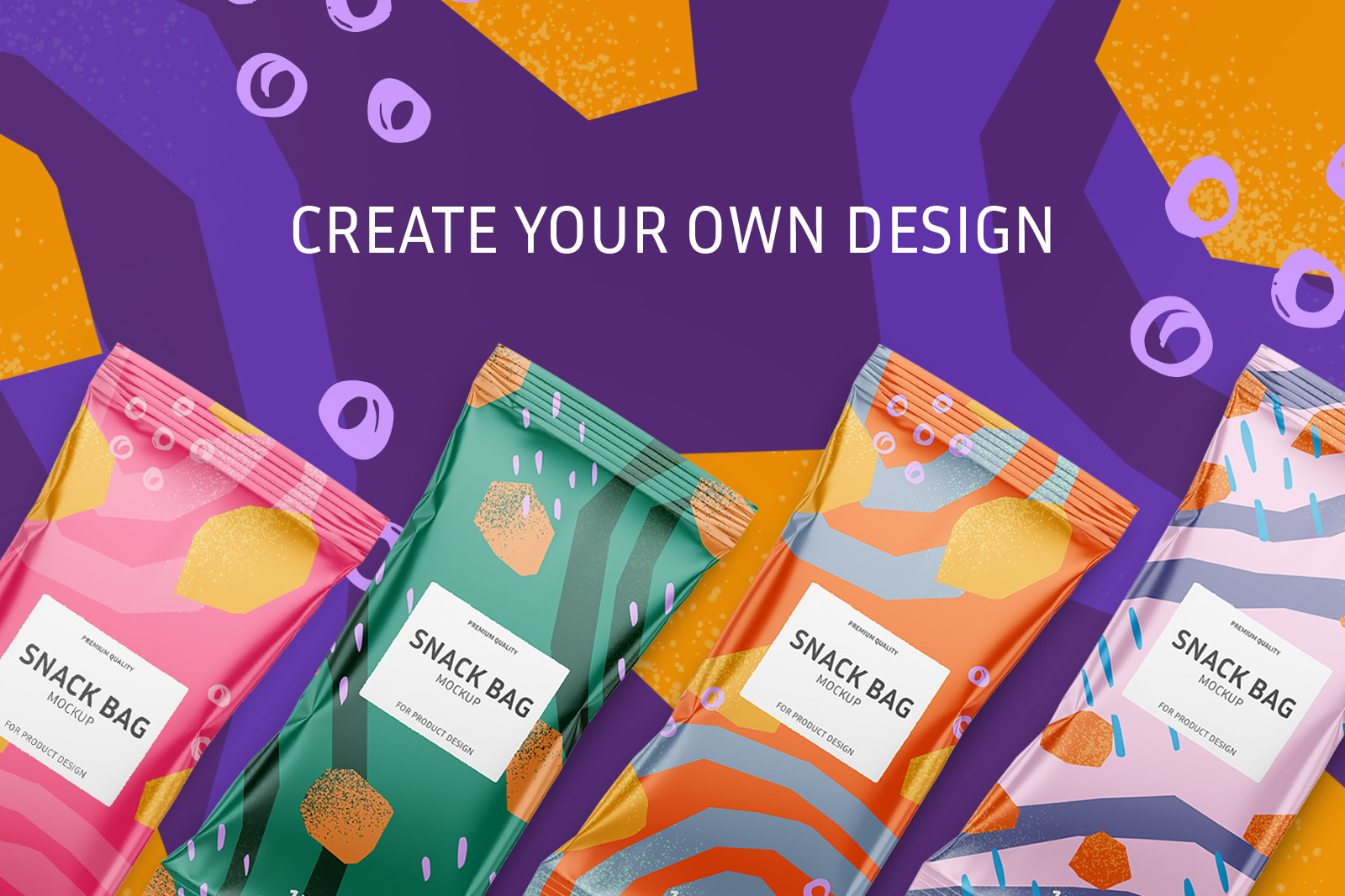 Snack bag mockup set Snack bag mockup set