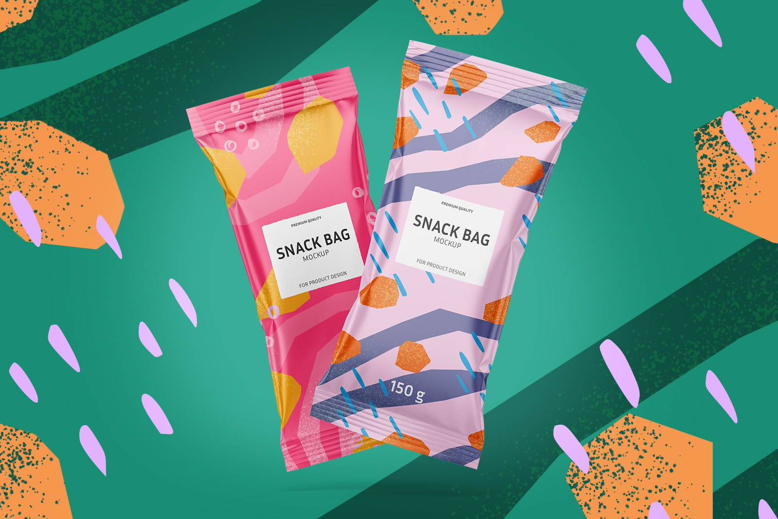 Snack bag mockup set