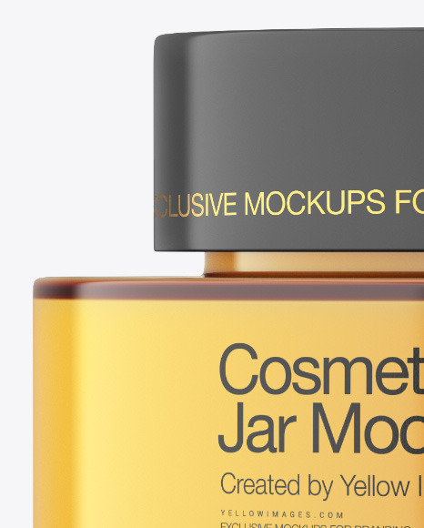 Amber Glass Cosmetic Jar Mockup