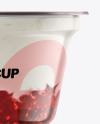 Plastic Cup w/ Yogurt and Raspberry Jam