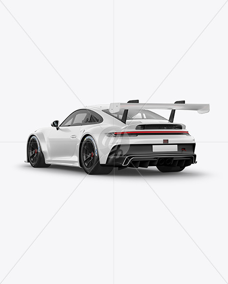 Sport Car Mockup - Back Half Side View