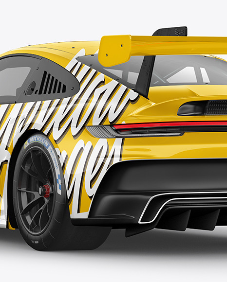 Sport Car Mockup - Back Half Side View