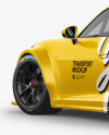 Sport Car Mockup - Back Half Side View