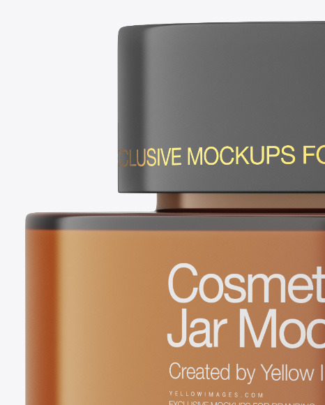 Dark Amber Glass Cosmetic Jar Mockup