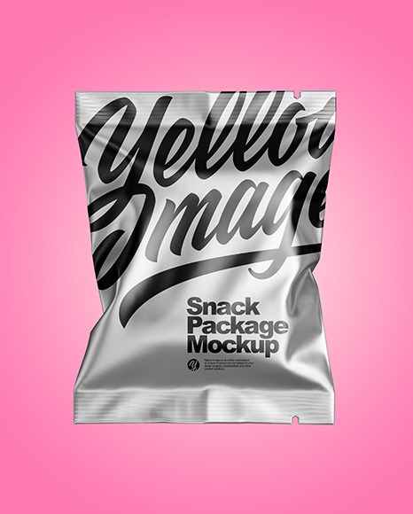 Matte Metallic Snack Package Mockup