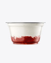 Plastic Cup w/ Yogurt and Strawberry Jam