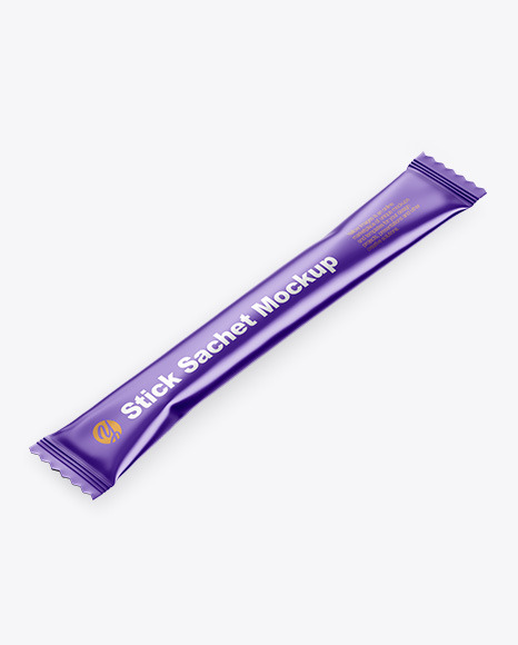 Matte Metallic Stick Sachet Mockup