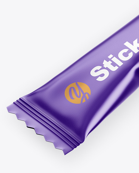 Matte Metallic Stick Sachet Mockup