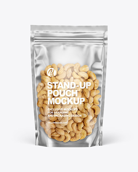 Clear Plastic Pouch w/ Cashew Nuts Mockup