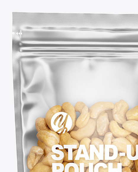 Clear Plastic Pouch w/ Cashew Nuts Mockup