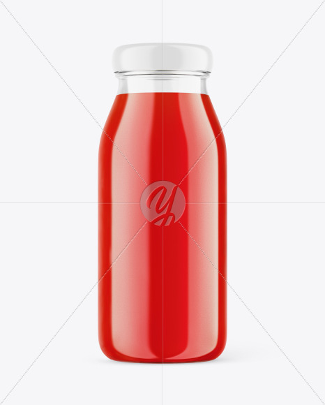 Glass Bottle with Tomato Juice Mockup