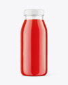 Glass Bottle with Tomato Juice Mockup