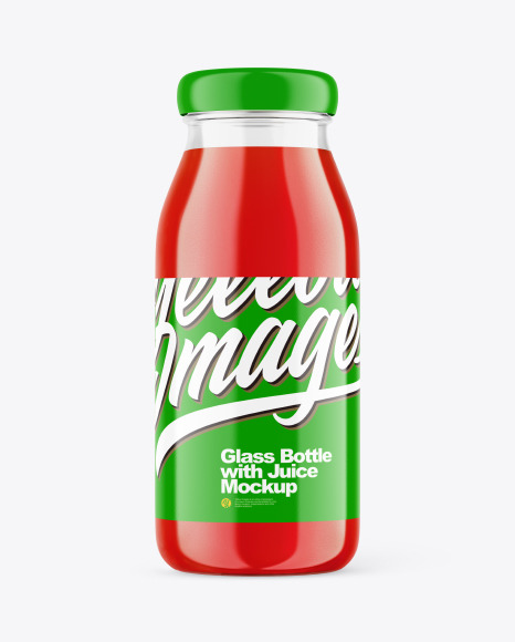 Glass Bottle with Tomato Juice Mockup