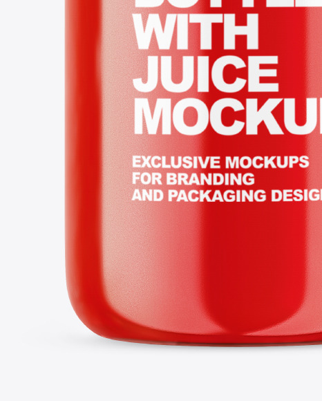 Glass Bottle with Tomato Juice Mockup