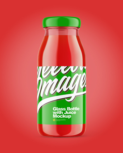 Glass Bottle with Tomato Juice Mockup