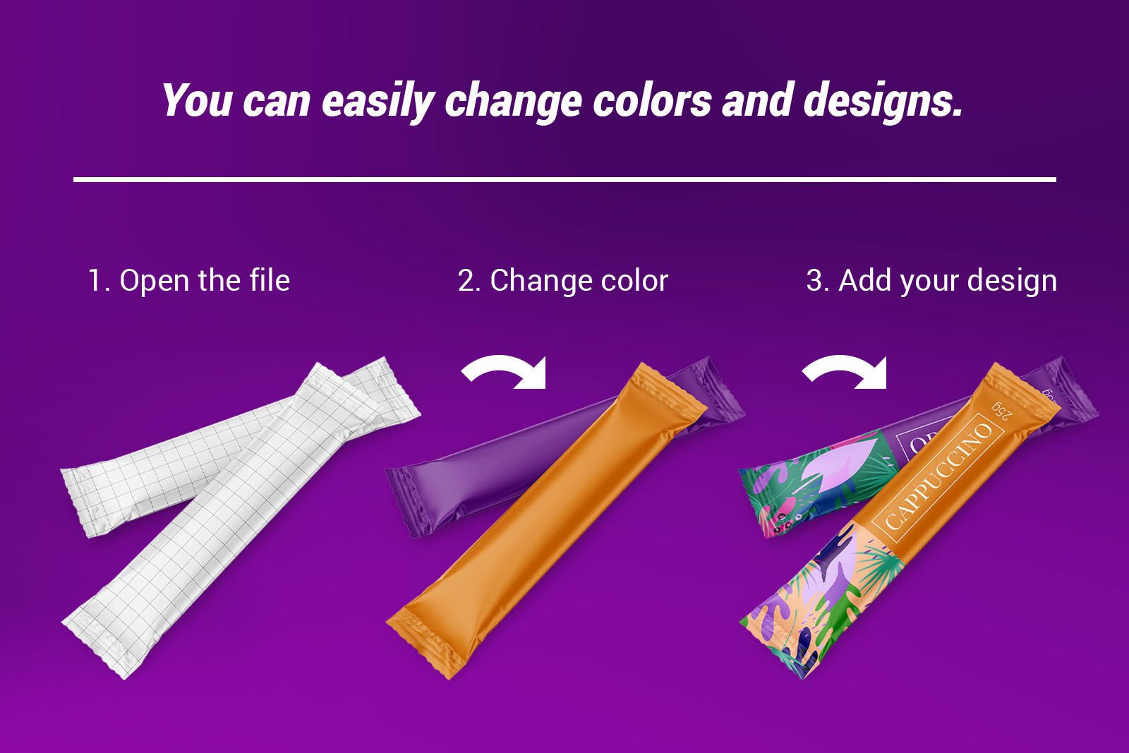Stick sachet set mockup Stick sachet set mockup