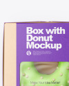 Kraft Box with Donut Mockup