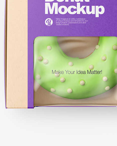 Kraft Box with Donut Mockup