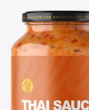 Clear Glass Jar with Sweet Chili Thai Sauce Mockup