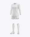 Women’s Long Sleece Football Kit Mockup – Half Side View