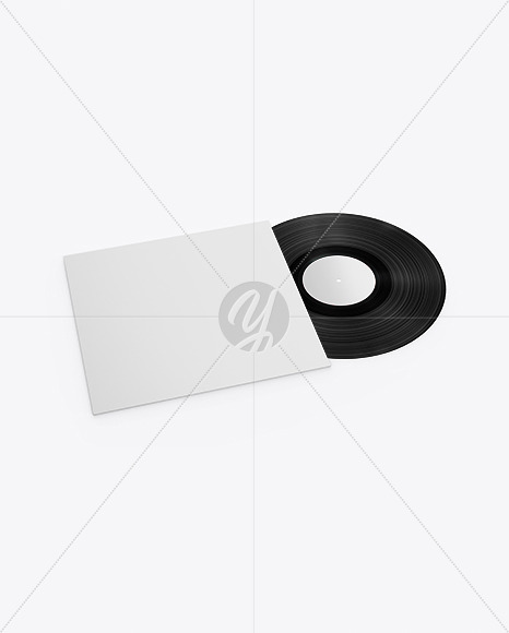 Vinyl Record w/ Paper Cover Mockup