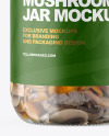 Clear Glass Jar with Marinated Mixed Mushrooms Mockup