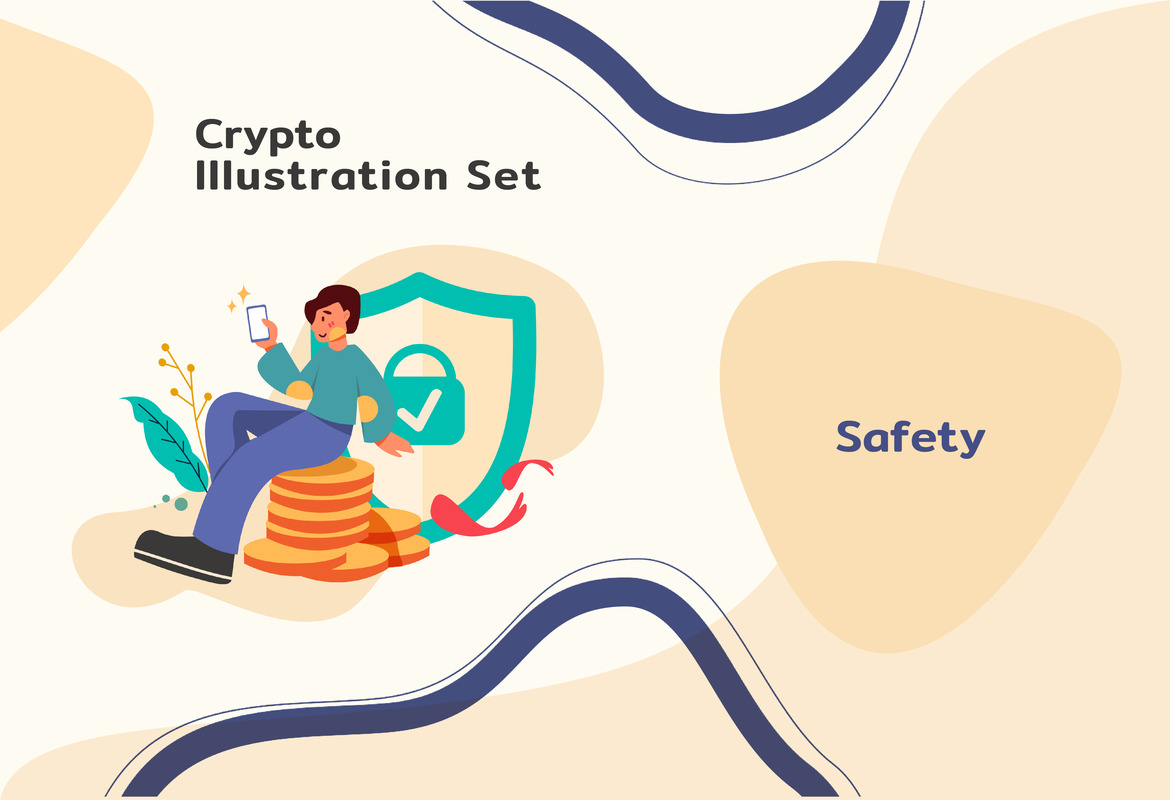 Crypto Activity Illustrations Set Crypto Activity Illustrations Set