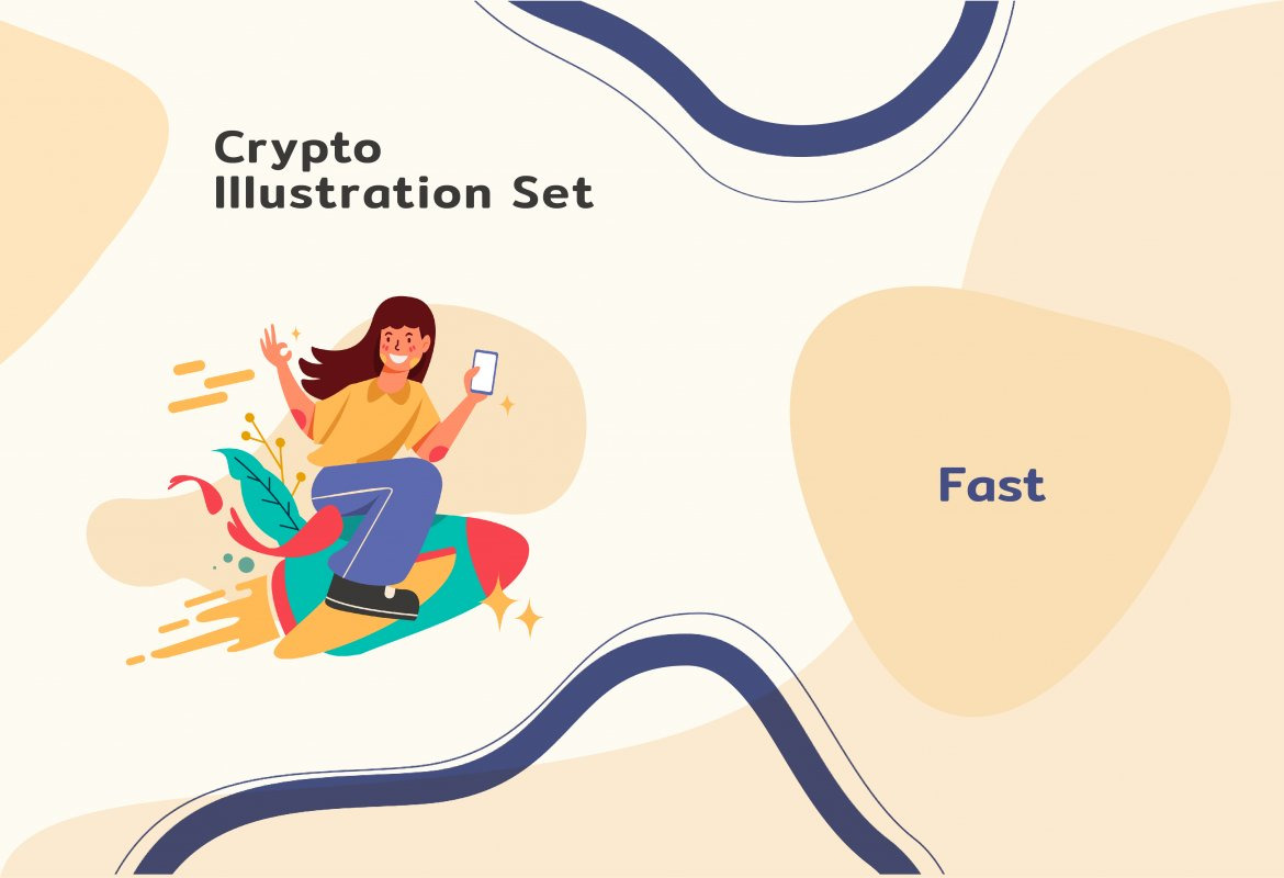 Crypto Activity Illustrations Set Crypto Activity Illustrations Set