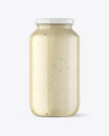 Clear Glass Jar with Tar Tar Sauce Mockup
